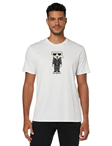 KARL LAGERFELD Herren, Kocktail Karl, Short Sleeve Crew Neck Men’s T-Shirt, Weiss/opulenter Garten, Mittel im Sale